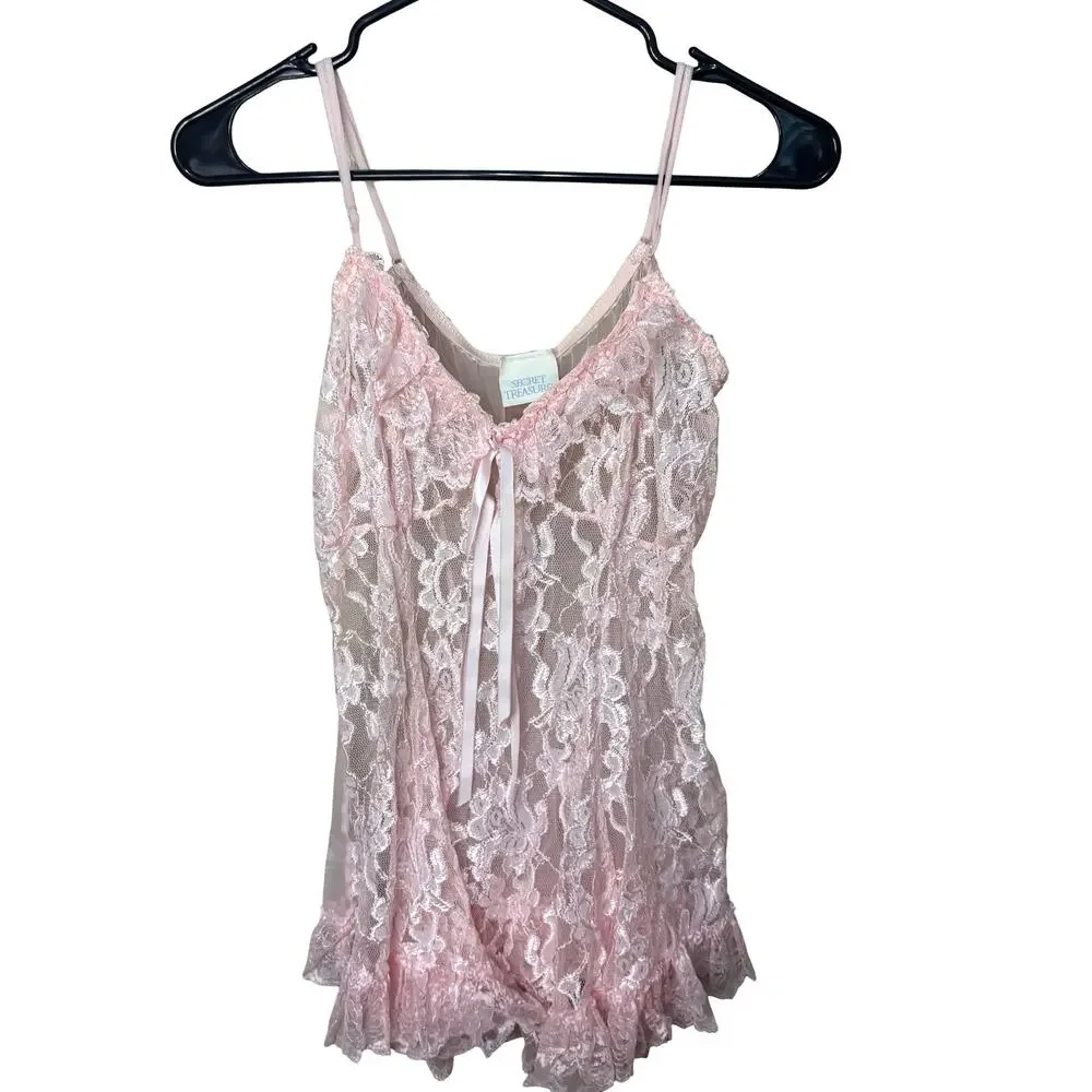 Secret Treasures Lingerie Pink Lace - Picture 1 of 8